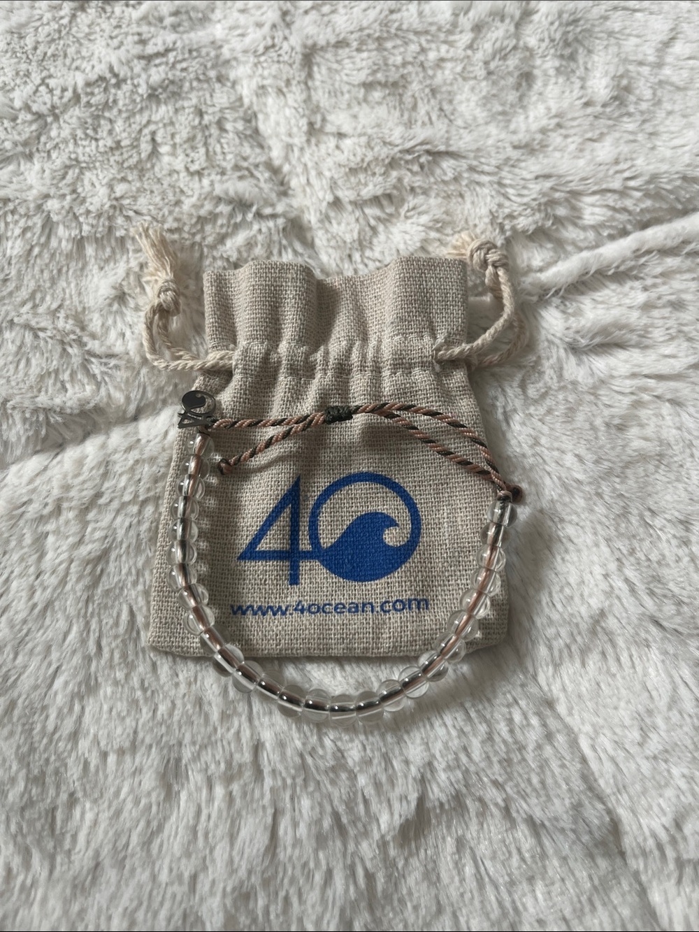 4ocean Clear Bead Bracelet in Clear